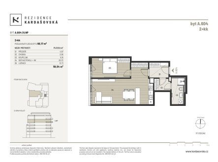 Prodej bytu, 2+kk, 60 m²