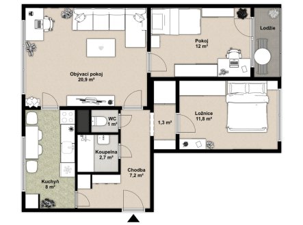 Prodej bytu, 3+1, 71 m²