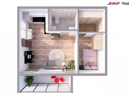 Pronájem bytu, 2+kk, 45 m²