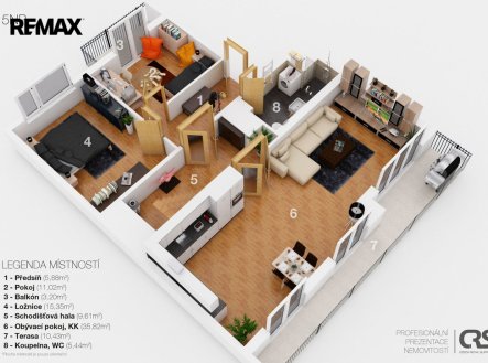 Pronájem bytu, 5+kk, 167 m²