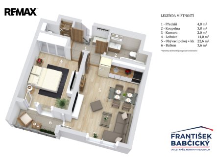 Prodej bytu, 2+kk, 50 m²