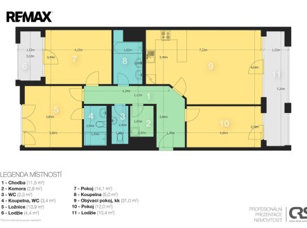 Pronájem bytu, 4+kk, 114 m²