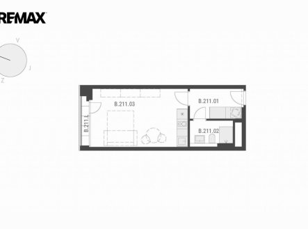 Pronájem bytu, 1+kk, 30 m²