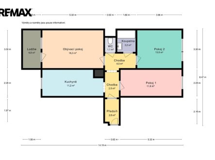Pronájem bytu, 3+1, 65 m²