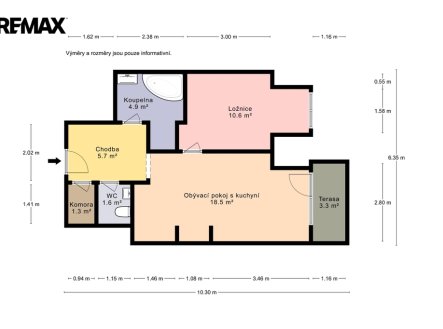 Pronájem bytu, 2+kk, 48 m²