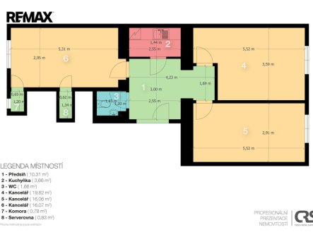 Pronájem kanceláře, 69 m²