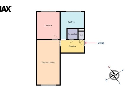 Pronájem bytu, 2+1, 54 m²