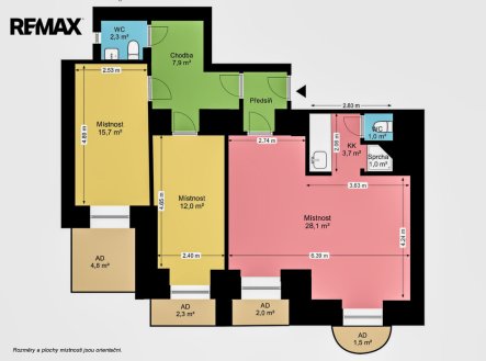 Prodej bytu, 3+kk, 77 m²