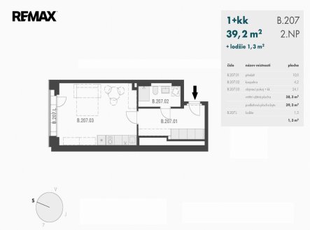 Pronájem bytu, 1+kk, 39 m²