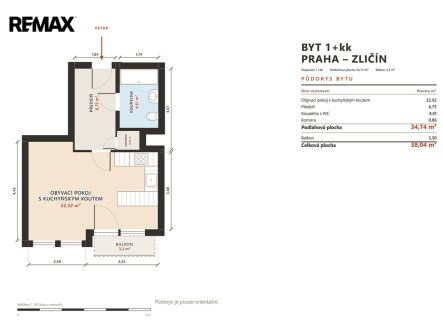 Prodej bytu, 1+kk, 40 m²