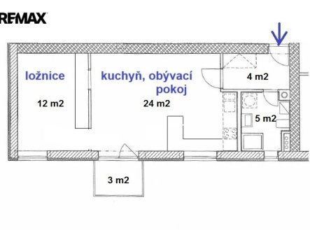 Pronájem bytu, 2+kk, 50 m²