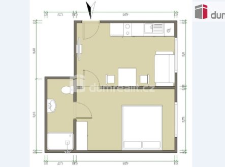 Pronájem bytu, 2+kk, 29 m²