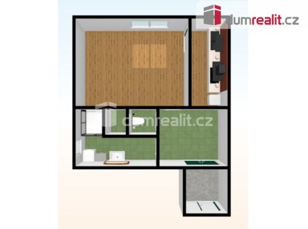 Pronájem bytu, 1+kk, 36 m²
