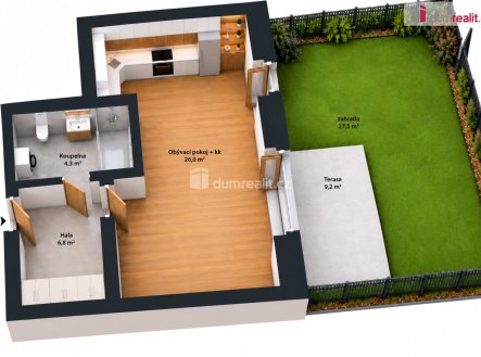 Pronájem bytu, 1+kk, 37 m²