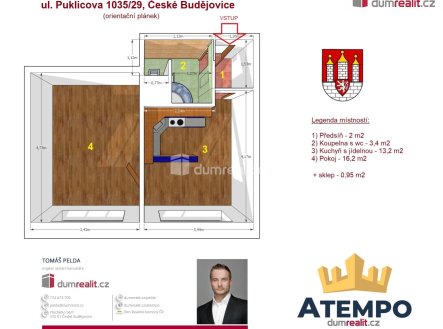 Pronájem bytu, 1+1, 35 m²