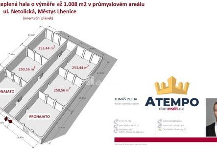 Pronájem komerčního objektu, sklad, 250 m²