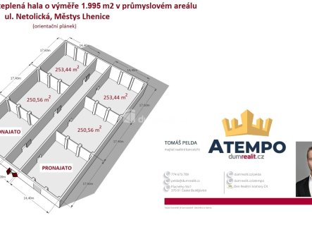 Pronájem komerčního objektu, sklad, 250 m²