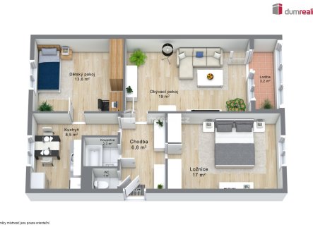 Prodej bytu, 3+1, 69 m²