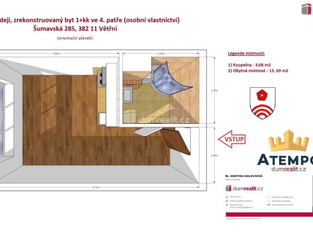 Prodej bytu, 1+kk, 19 m²