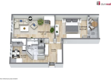 Prodej bytu, 2+1, 64 m²