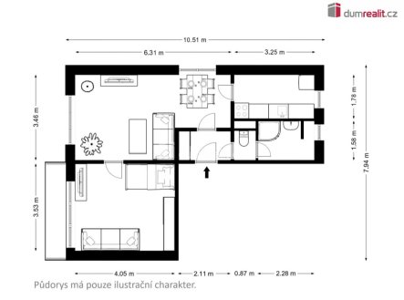 Pronájem bytu, 2+1, 50 m²