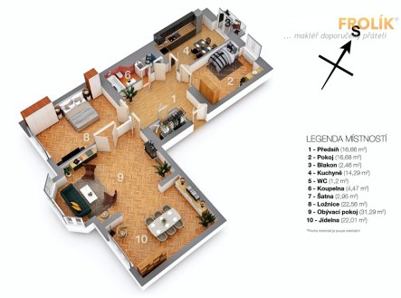 Pronájem bytu, 3+1, 140 m²
