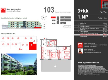 Prodej bytu, 3+kk, 64 m²