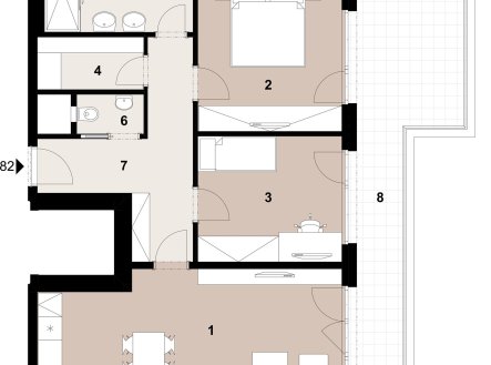 Prodej bytu, 3+kk, 76 m²