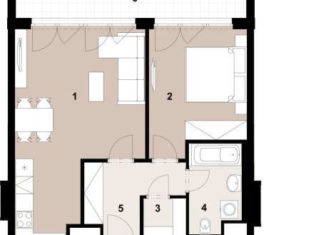Prodej bytu, 2+kk, 54 m²