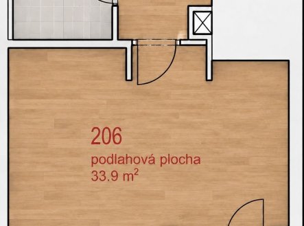 Pronájem bytu, 1+kk, 33 m²