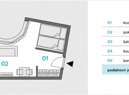 Pronájem bytu, 1+kk, 41 m²