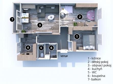 Prodej bytu, 3+1, 81 m²