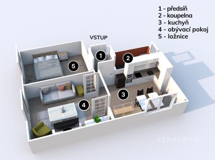Prodej bytu, 2+1, 52 m²