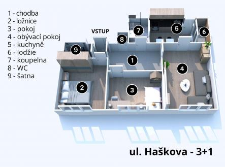 Prodej bytu, 3+1, 66 m²