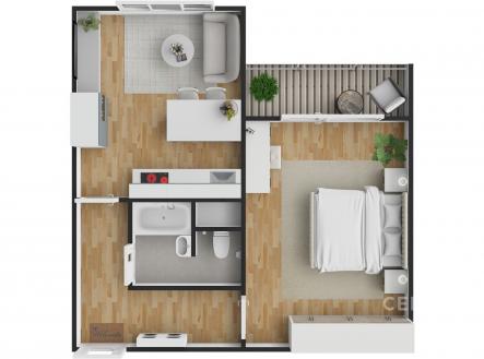 Prodej bytu, 1+1, 43 m²