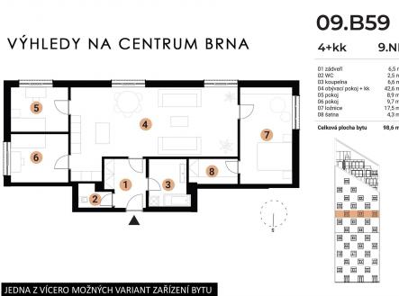 Prodej bytu, 4+kk, 99 m²