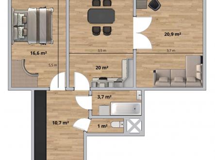 Prodej bytu, 3+kk, 73 m²