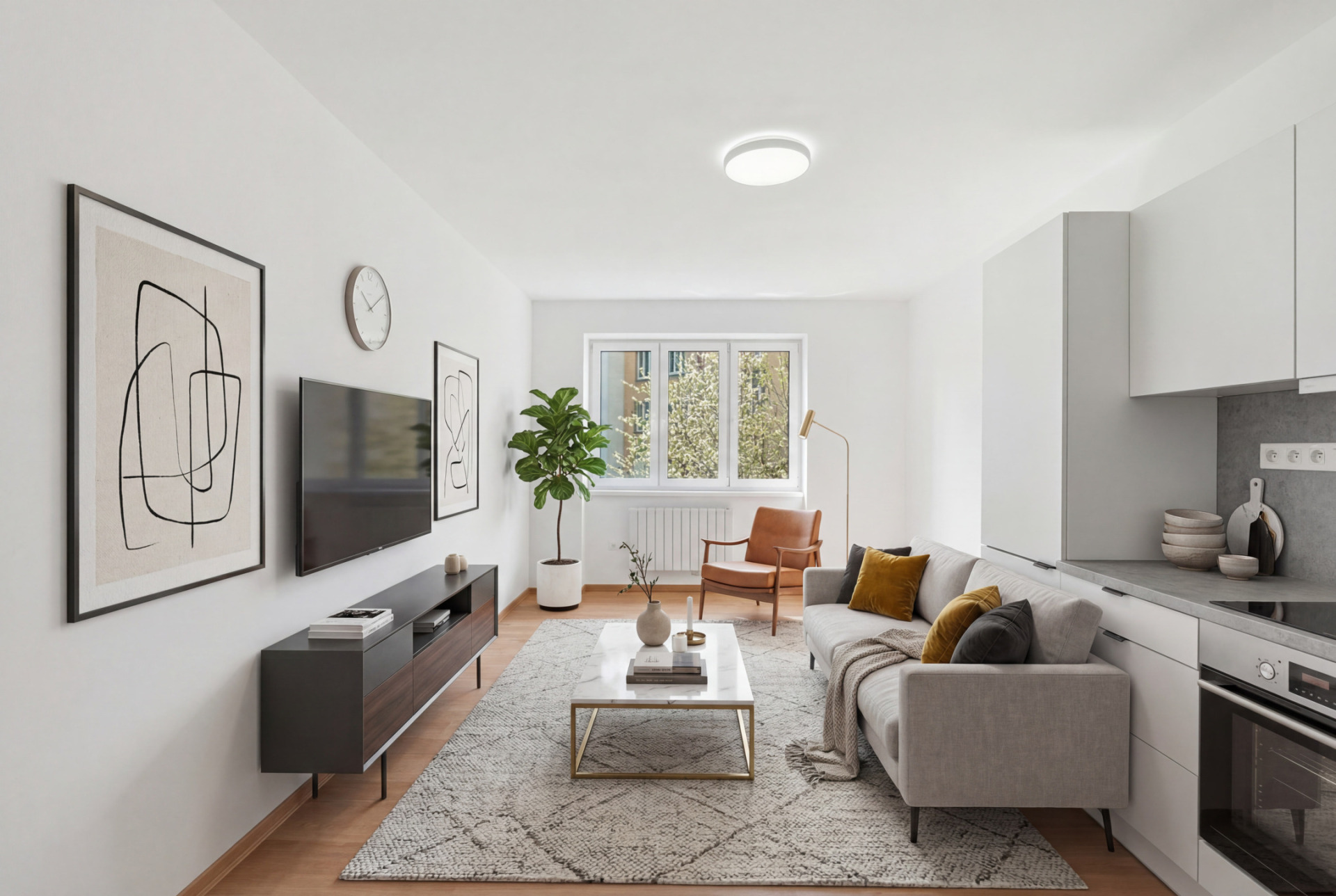 Pronájem světlého bytu 3+kk po kompletní rekonstrukci, 73 m², dvě lodžie, Praha 9 – Vysočany