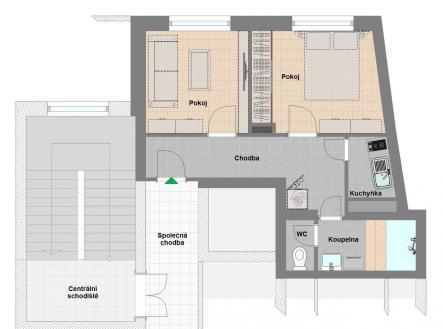Pronájem bytu, 2+1, 38 m²