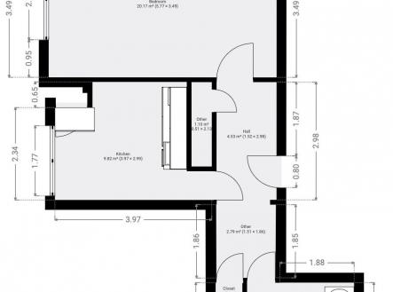 Prodej bytu, 2+kk, 47 m²