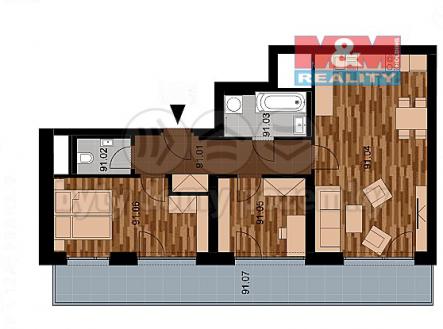 Prodej bytu, 3+kk, 84 m²