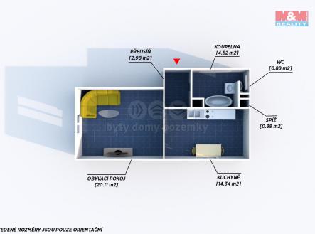 Prodej bytu, 1+1, 44 m²