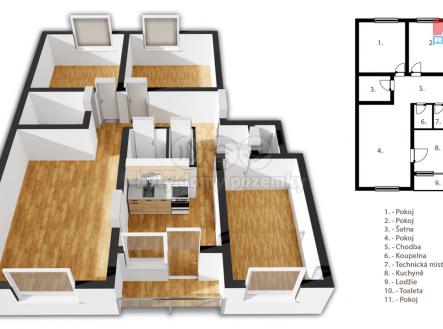 Prodej bytu, 4+1, 91 m²