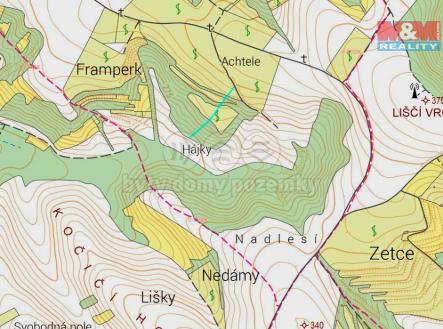 Prodej - pozemek, les, 553 m²