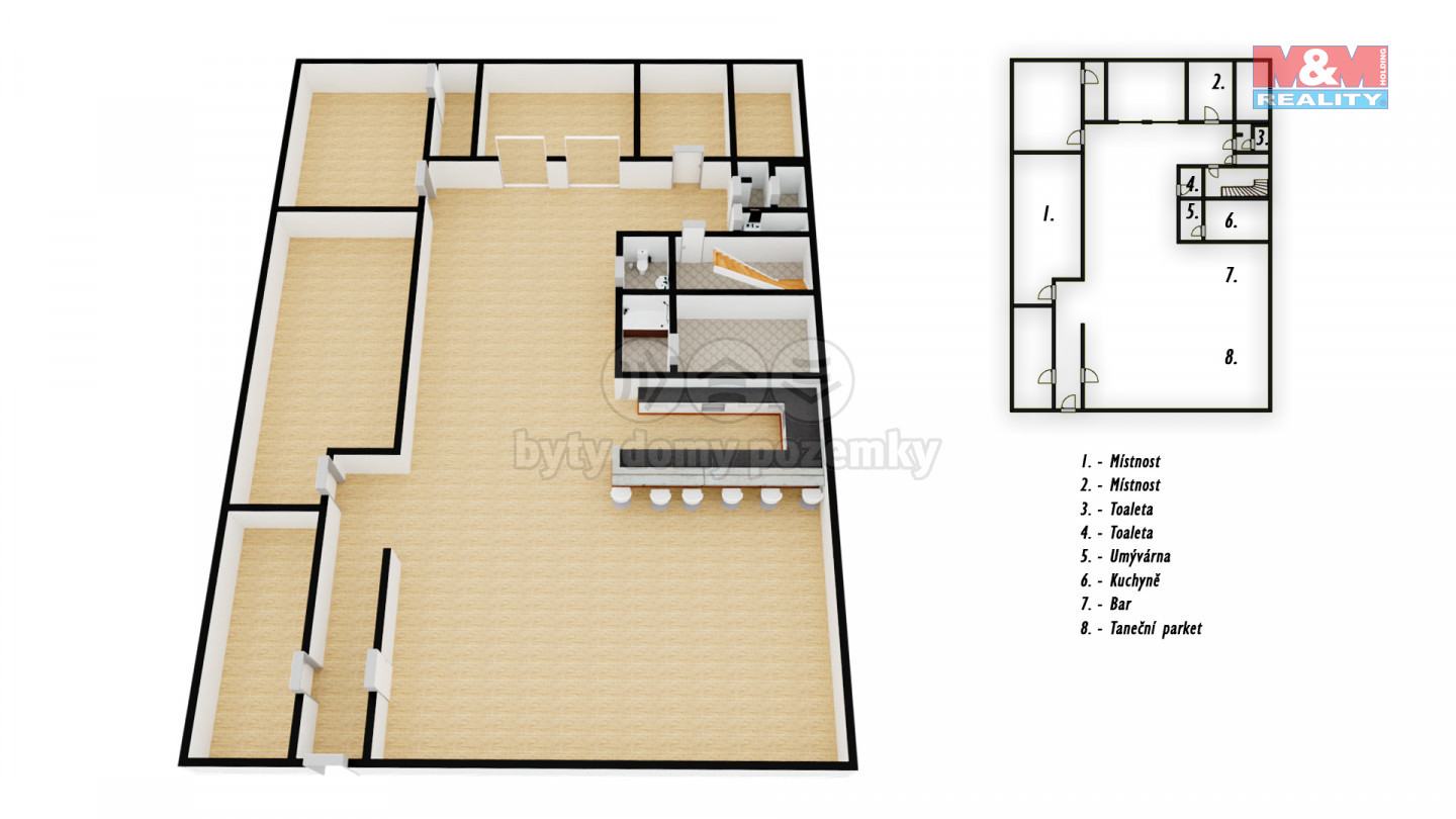 Pronájem obchod a služby, 420 m², Most, ul. Česká