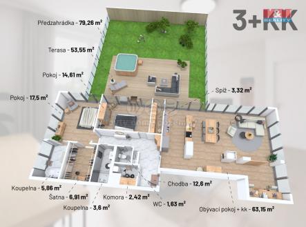 Prodej bytu, 4+kk, 144 m²