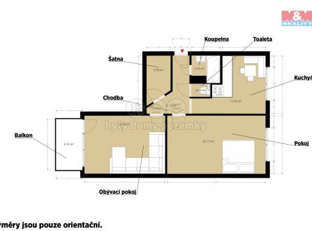 Prodej bytu, 2+1, 59 m²