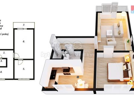 Pronájem bytu, 2+1, 53 m²