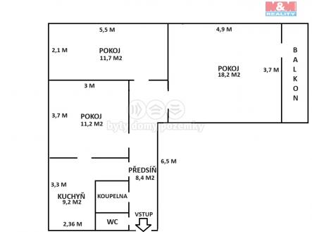 Prodej bytu, 3+1, 62 m²