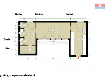 Pronájem - obchodní prostor, 55 m²